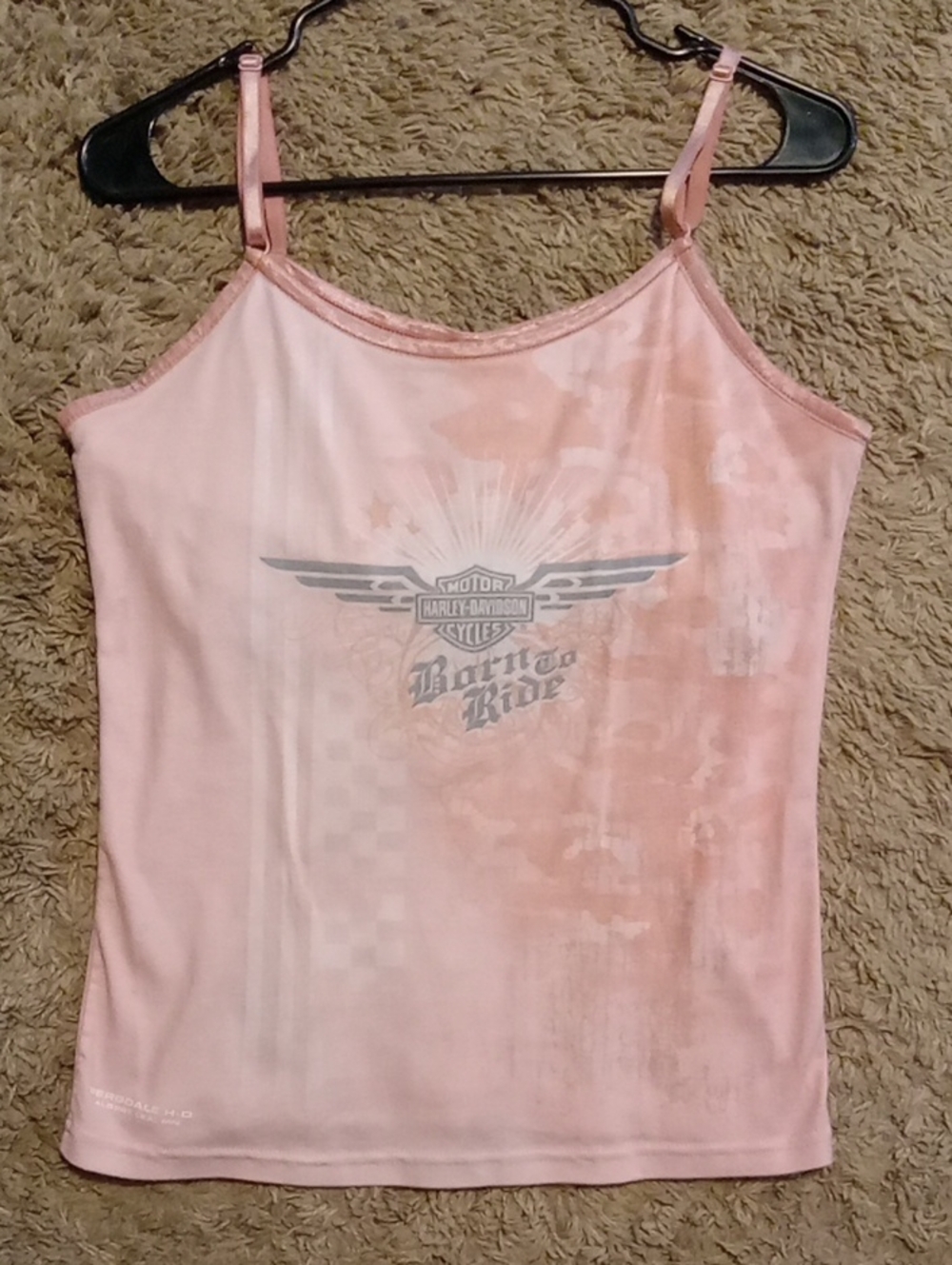 Harley-Davidson Pink Womens Camisole with 'Born to Ride' Logo